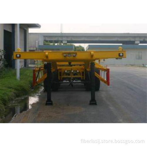 Steel 2 Axles Tank Container Trailer Chassis / 20 Foot Cont